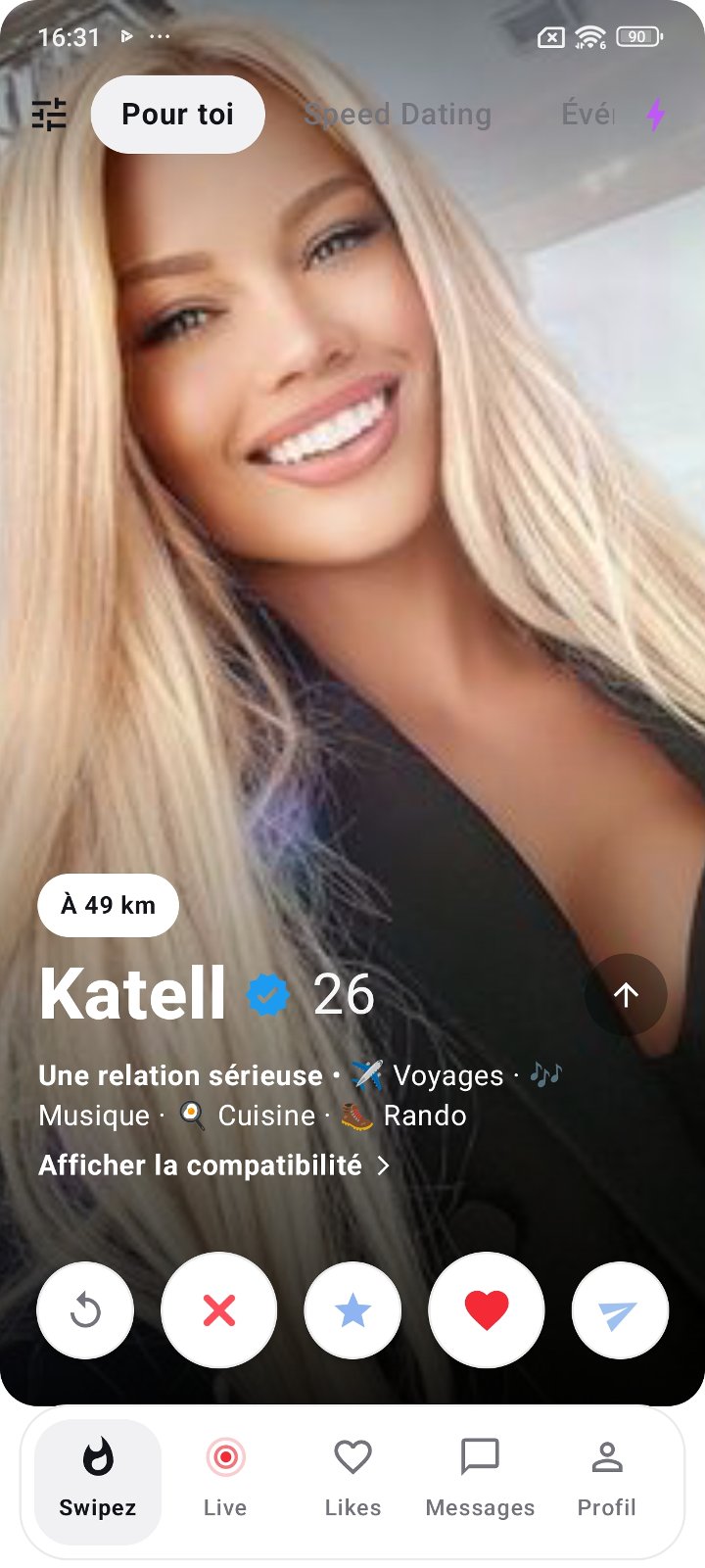 Swipez des profils